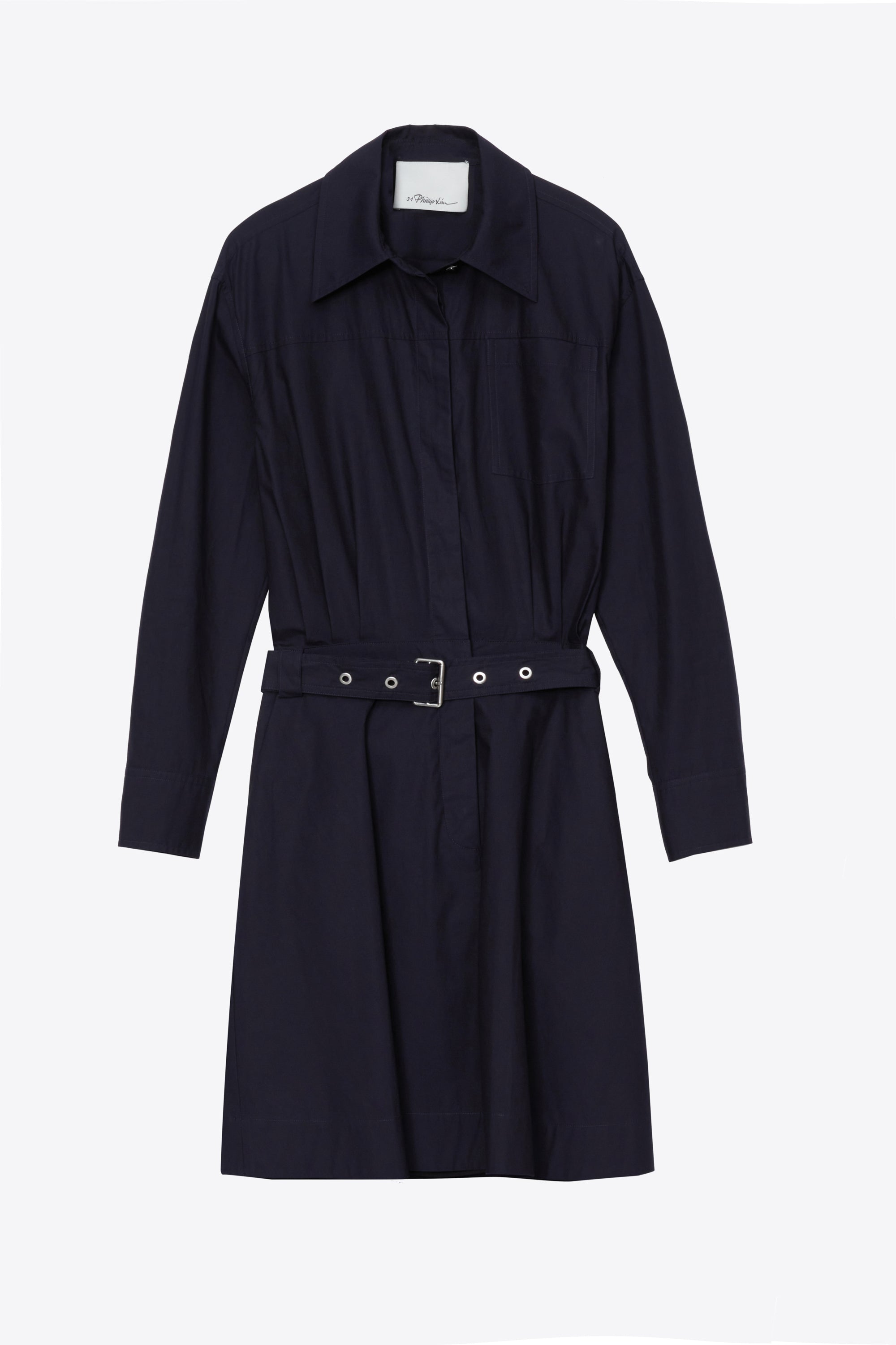Midnight Belted Structured Cotton Shirt Dress | 3.1 Phillip Lim