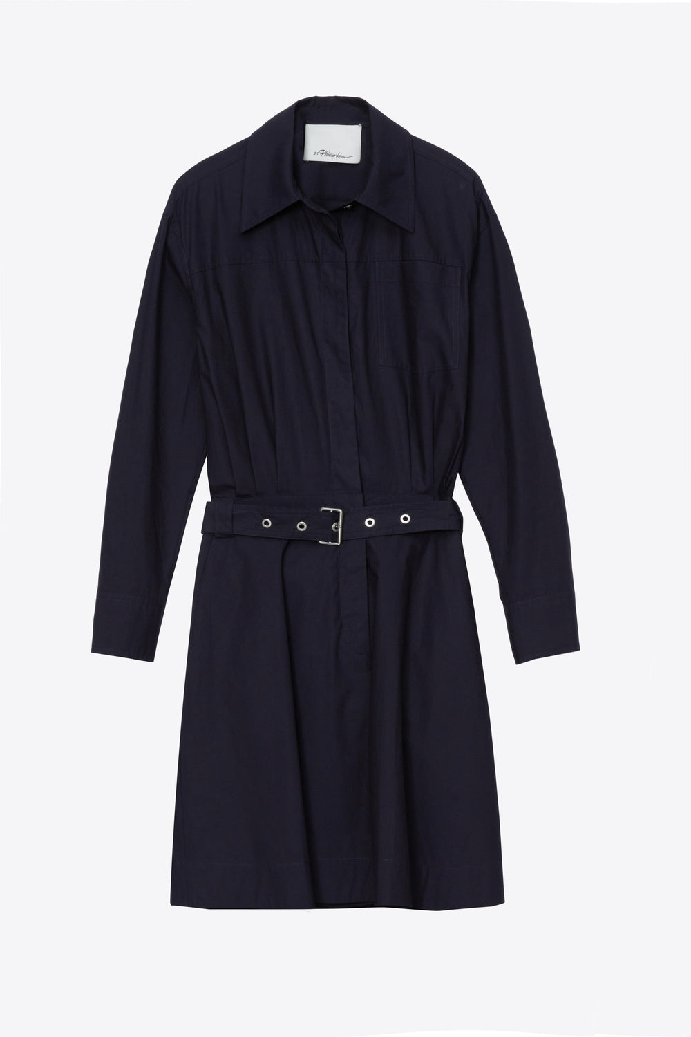 Midnight Belted Structured Cotton Shirt Dress | 3.1 Phillip Lim