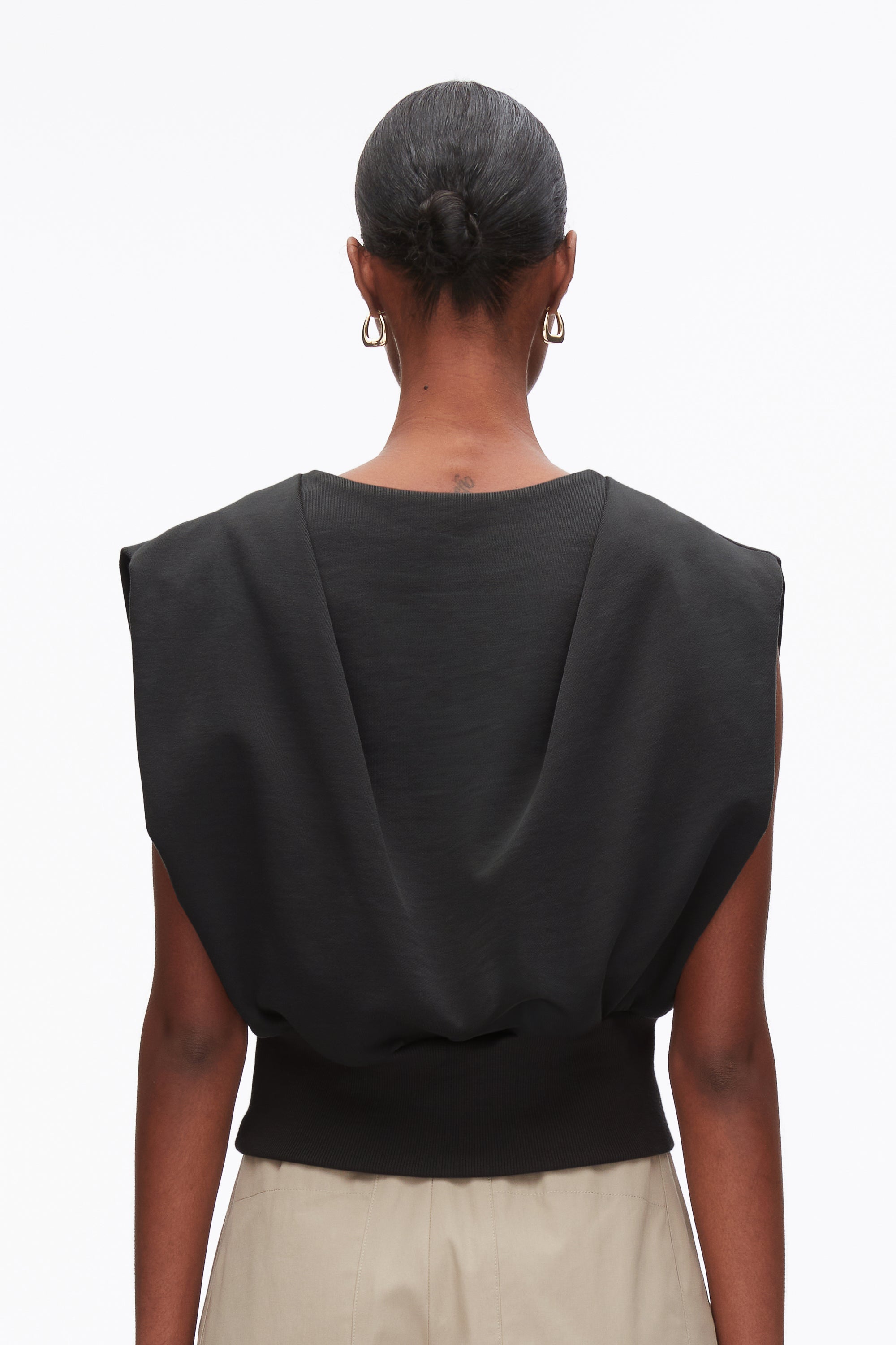 Black Draped Sleeveless French Terry Top | 3.1 Phillip Lim
