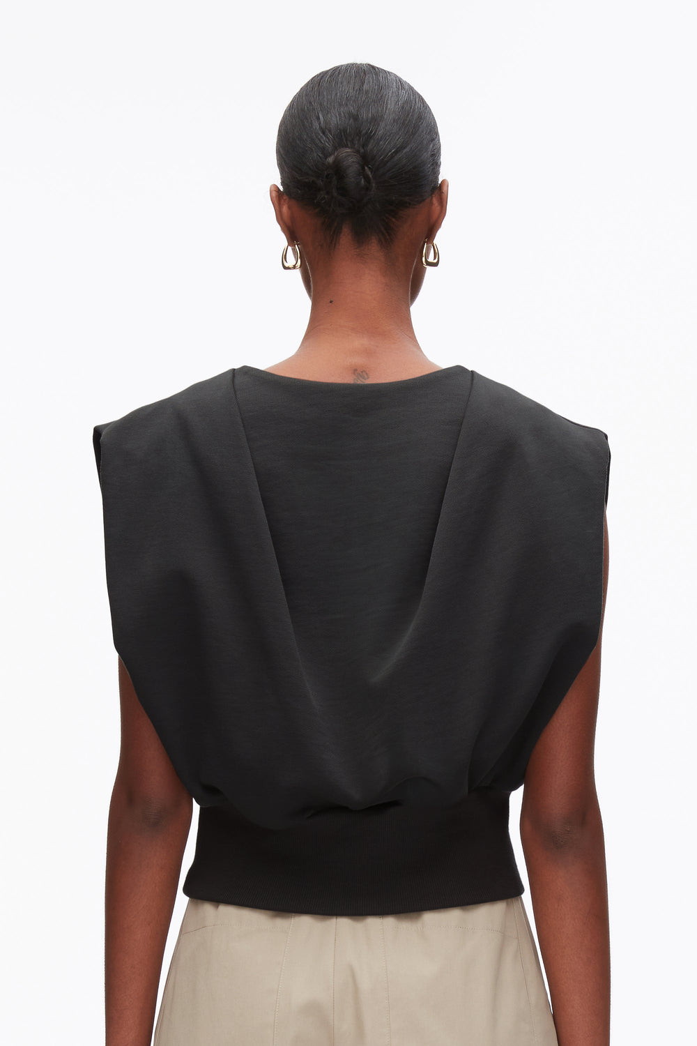 Black Draped Sleeveless French Terry Top | 3.1 Phillip Lim
