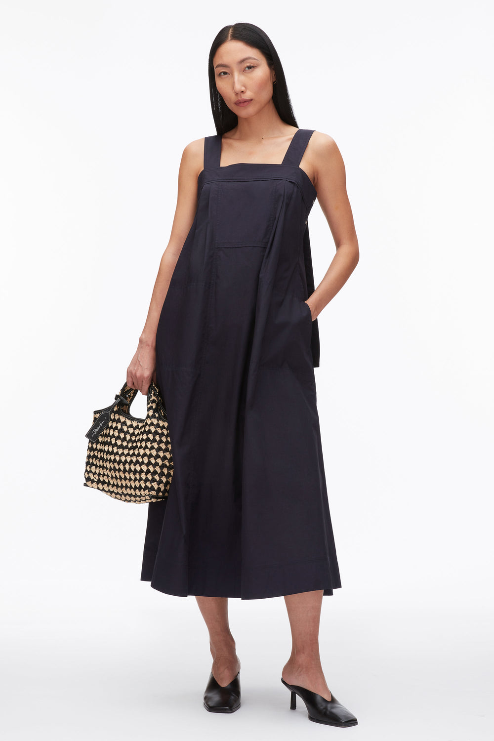 Midnight Structured Cotton Poplin Midi Dress | 3.1 Phillip Lim