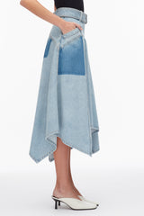 Light Blue Ghost Patch Handkerchief Midi Skirt | 3.1 Phillip Lim