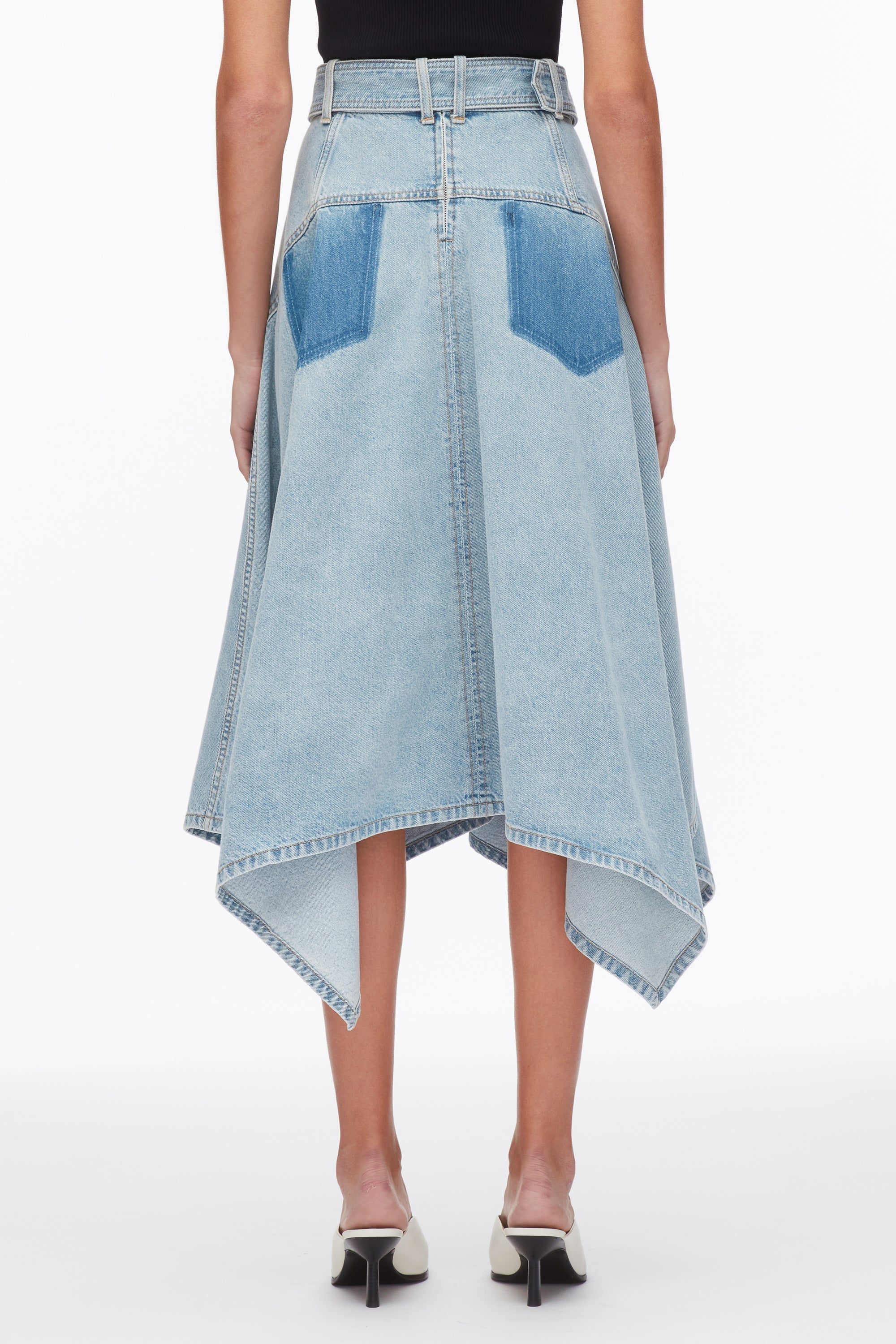 Light Blue Ghost Patch Handkerchief Midi Skirt | 3.1 Phillip Lim