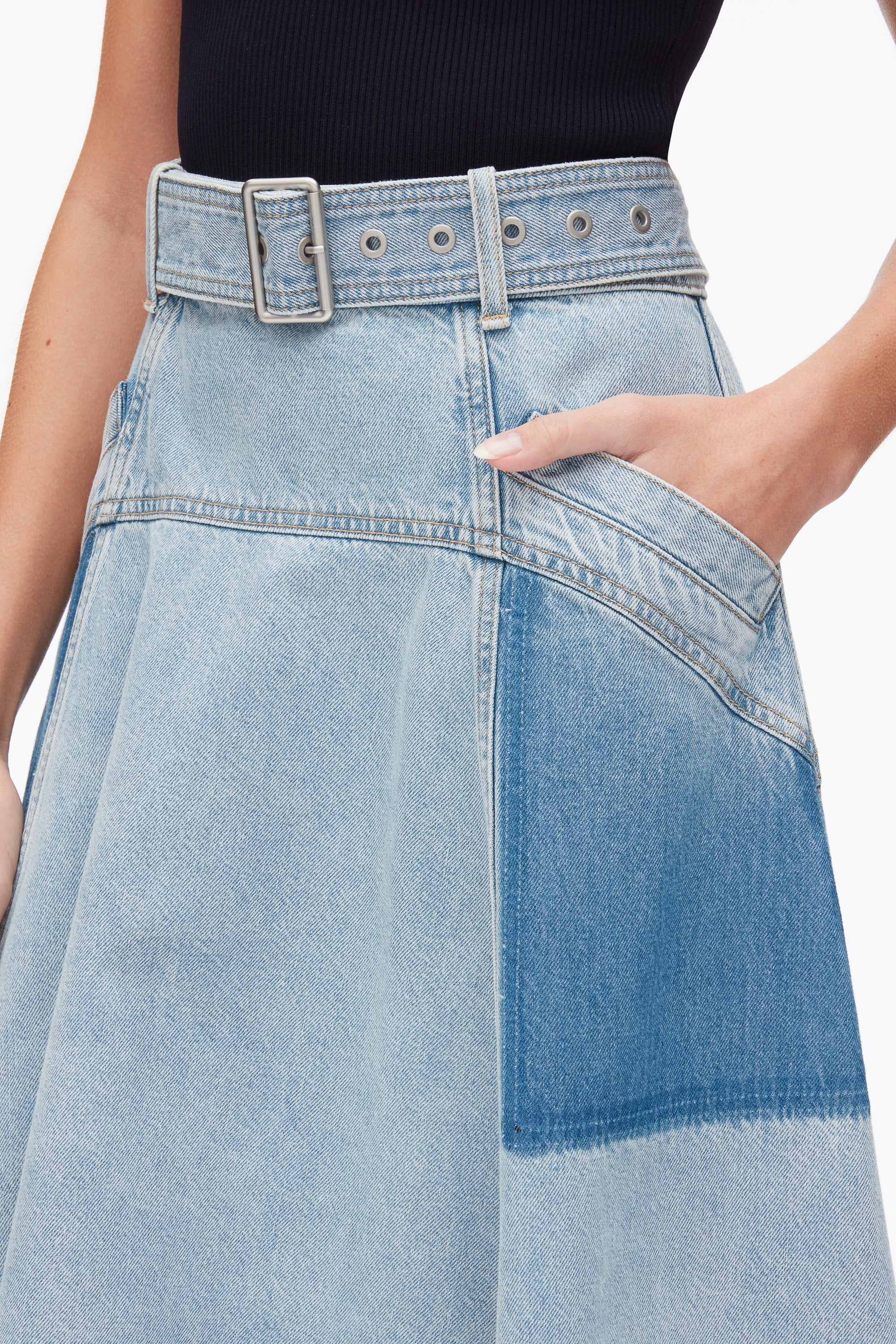 Light Blue Ghost Patch Handkerchief Midi Skirt | 3.1 Phillip Lim