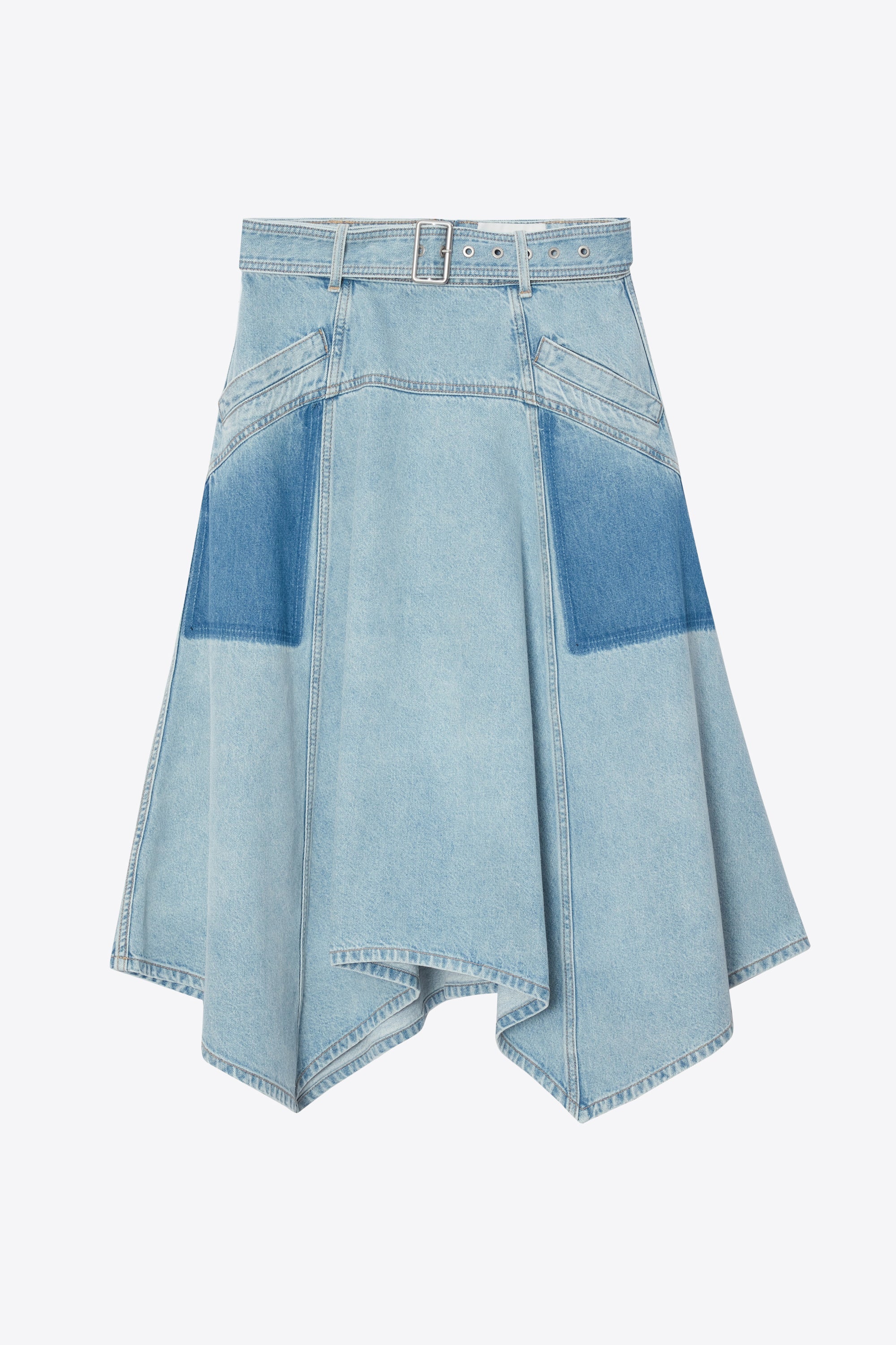 Light Blue Ghost Patch Handkerchief Midi Skirt | 3.1 Phillip Lim