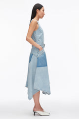 Light Blue Ghost Patch Sleeveless Belted Midi Dress | 3.1 Phillip Lim