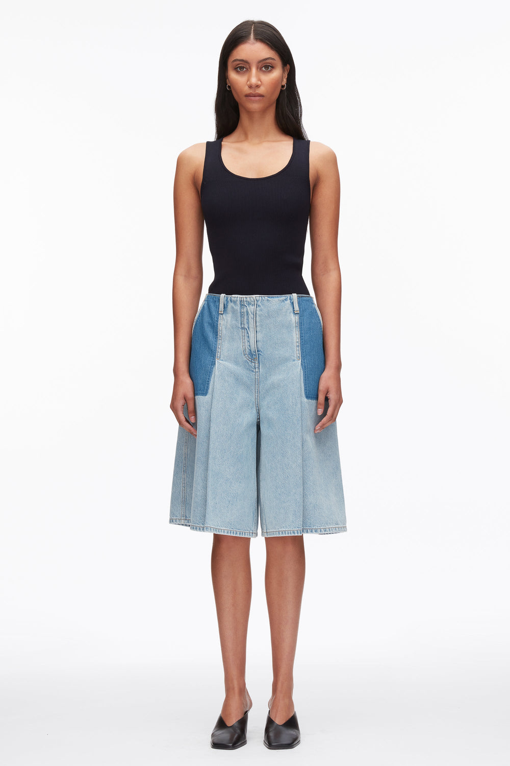 Light Blue Ghost Patch Lightweight Denim Bermuda Shorts | 3.1 Phillip Lim