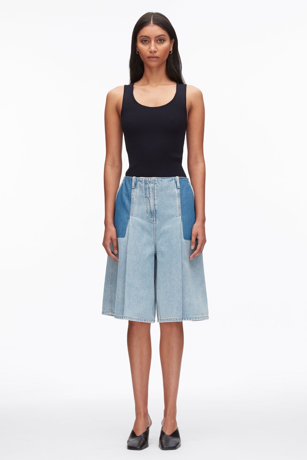 Light Blue Ghost Patch Lightweight Denim Bermuda Shorts | 3.1 Phillip Lim