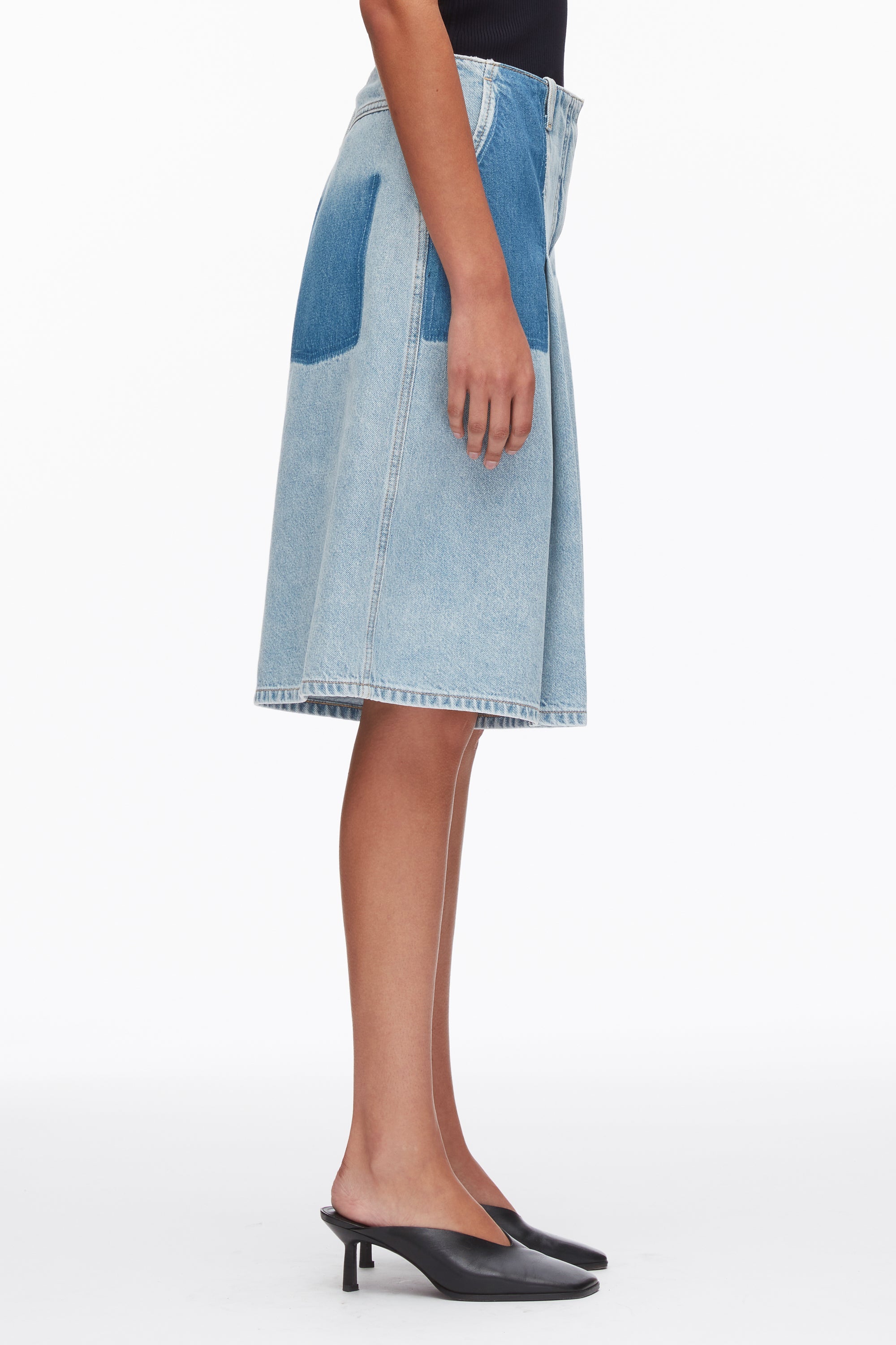 Light Blue Ghost Patch Lightweight Denim Bermuda Shorts | 3.1 Phillip Lim