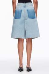 Light Blue Ghost Patch Lightweight Denim Bermuda Shorts | 3.1 Phillip Lim