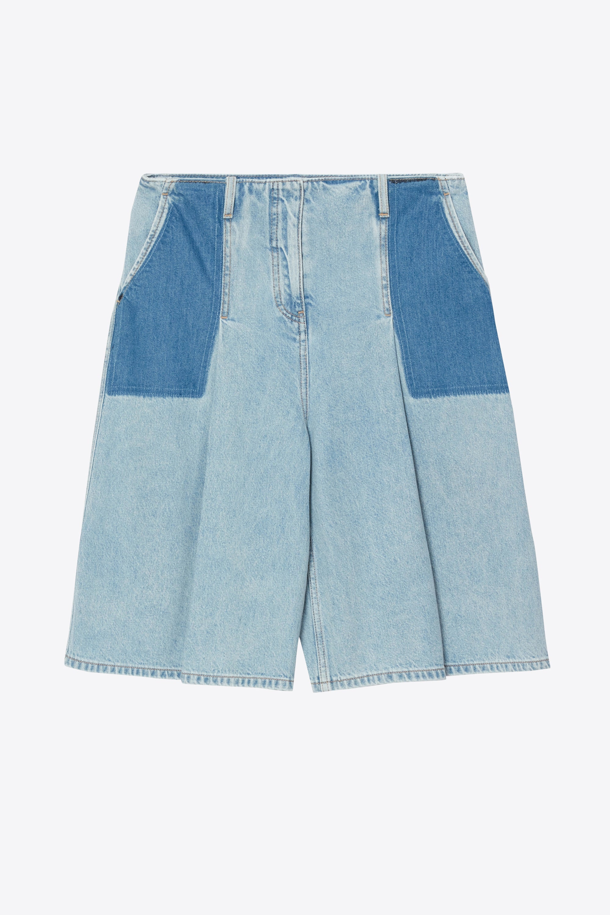 Light Blue Ghost Patch Lightweight Denim Bermuda Shorts | 3.1 Phillip Lim