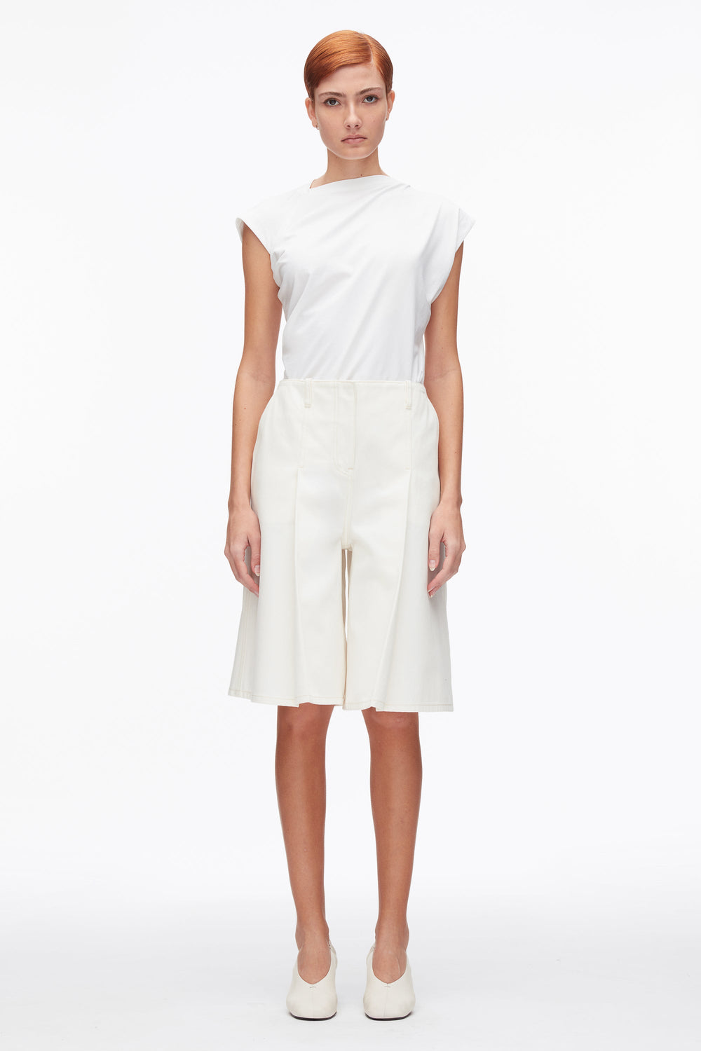 Tofu Ghost Patch Lightweight Denim Bermuda Shorts | 3.1 Phillip Lim
