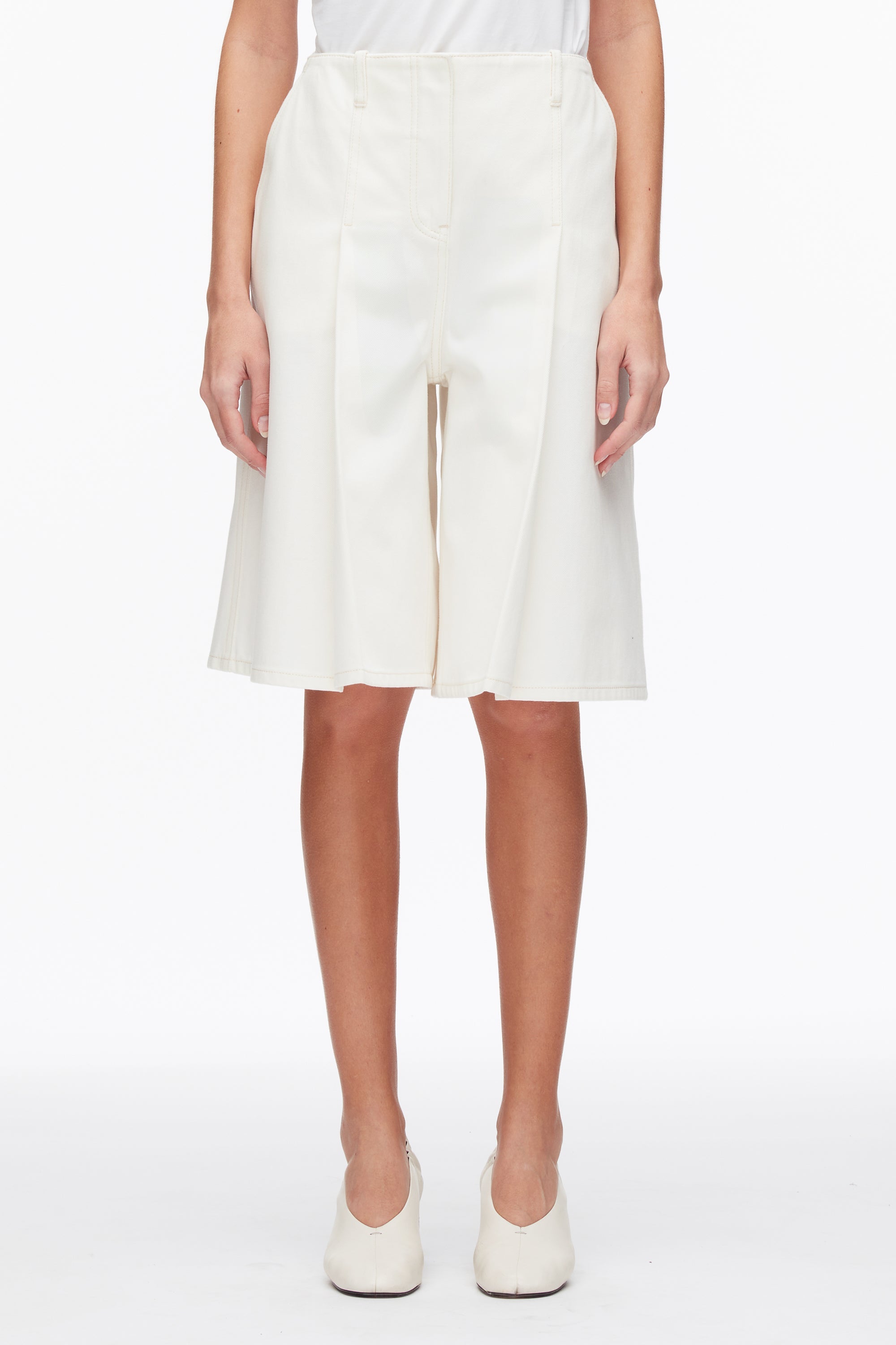 Tofu Ghost Patch Lightweight Denim Bermuda Shorts | 3.1 Phillip Lim