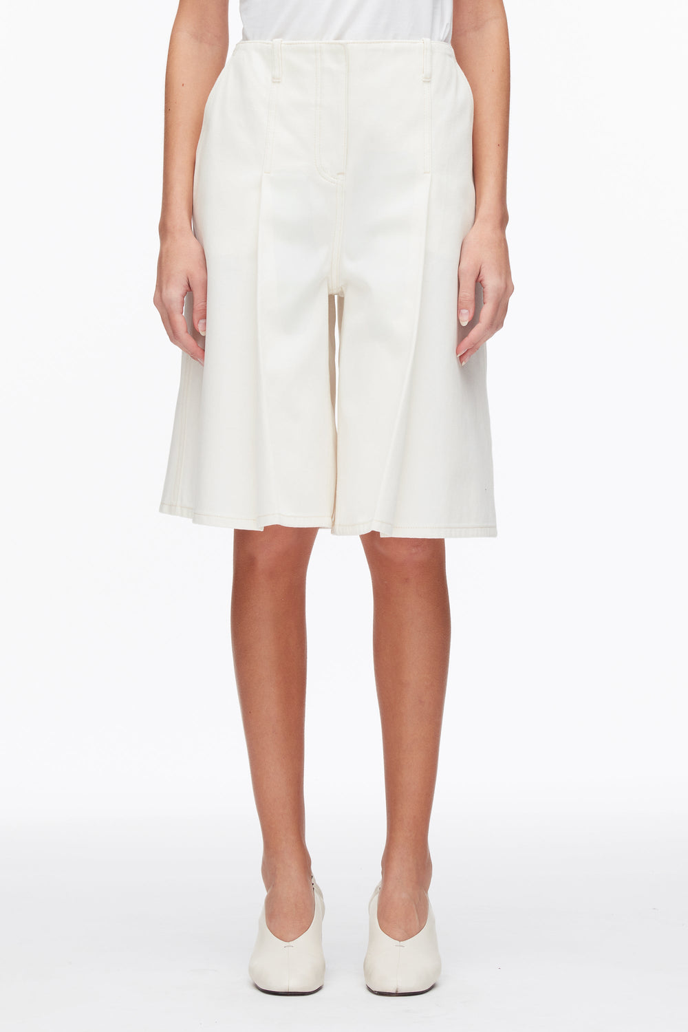 Tofu Ghost Patch Lightweight Denim Bermuda Shorts | 3.1 Phillip Lim