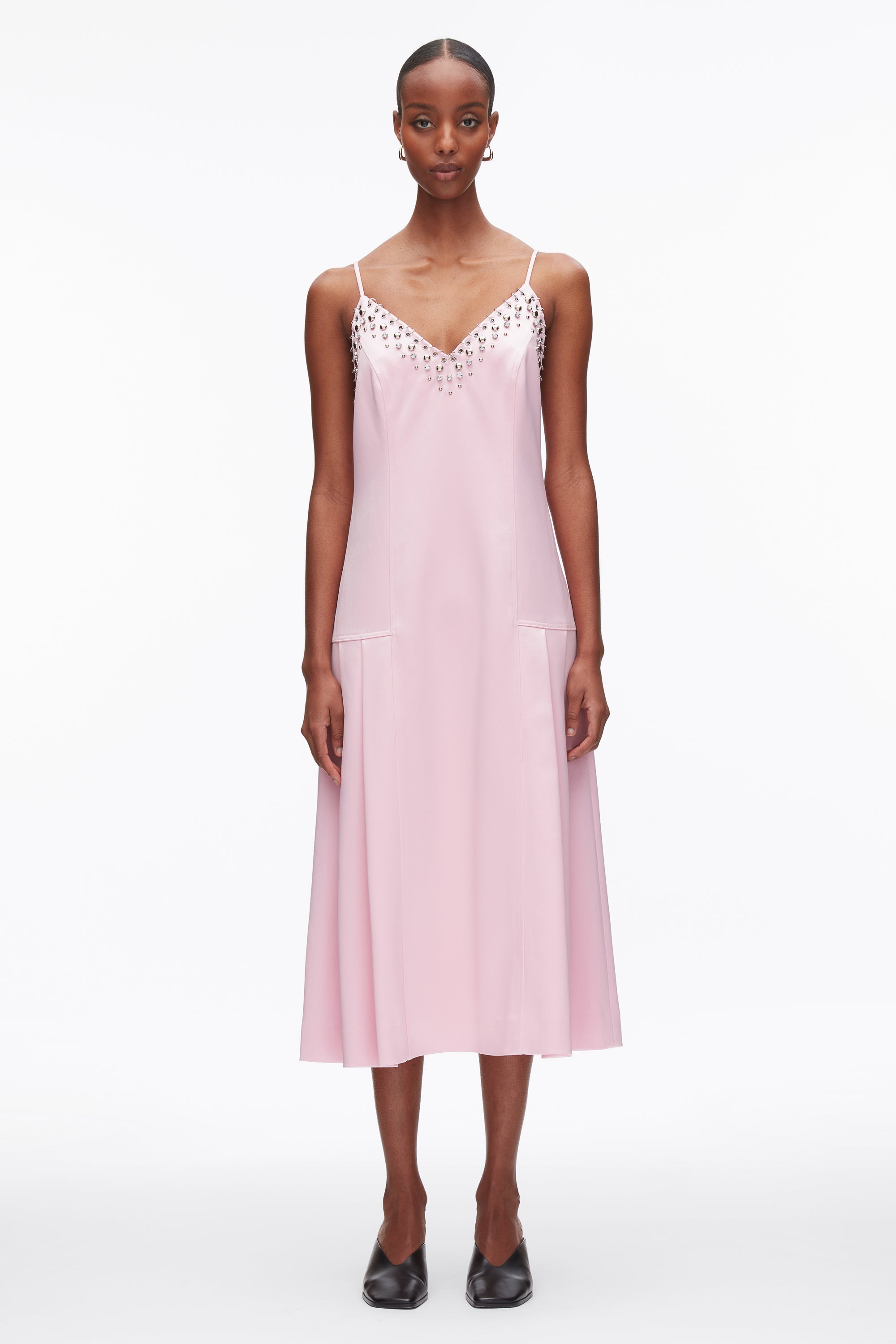 Lotus Studded Satin Pleated Cami Midi Dress | 3.1 Phillip Lim