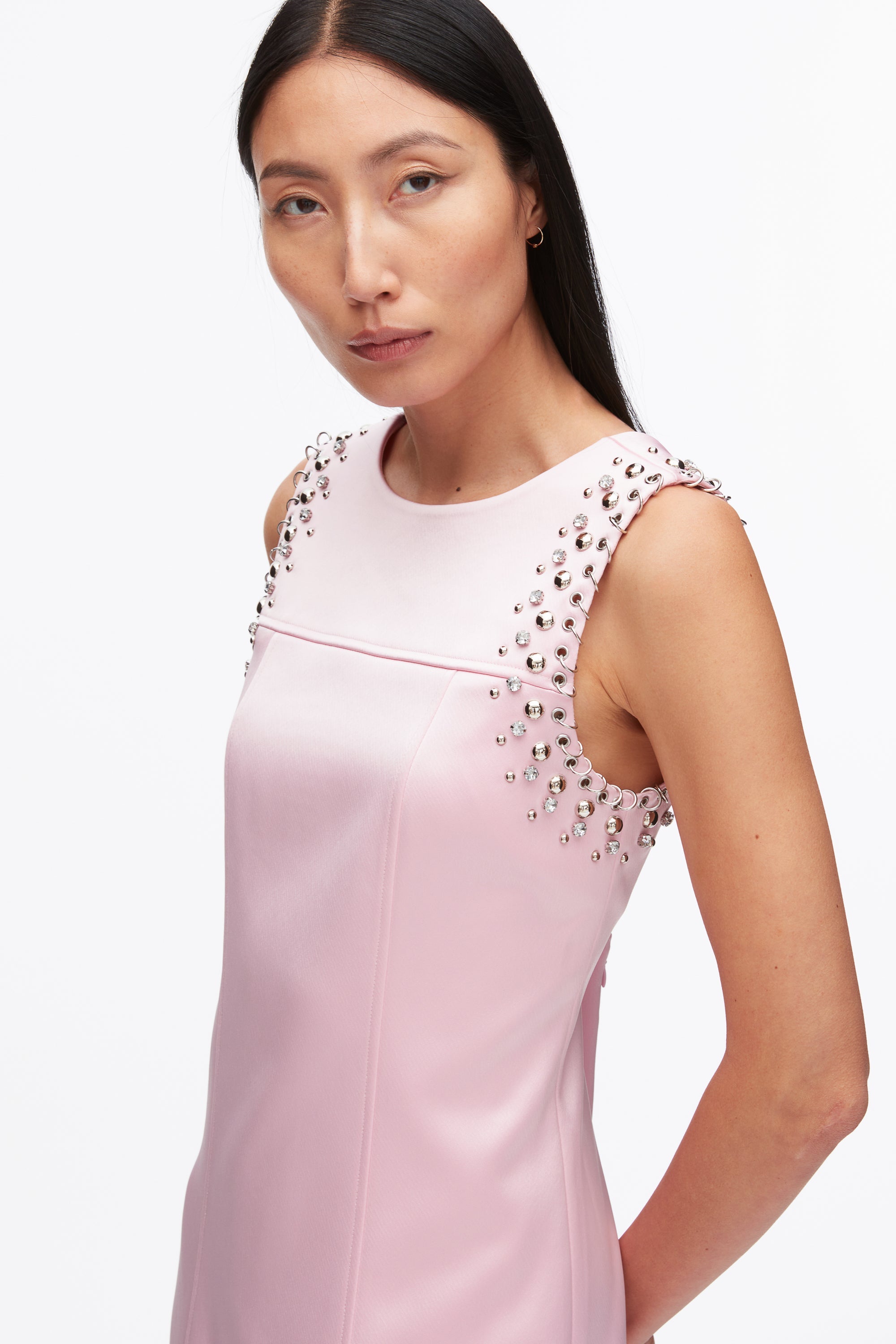 Lotus Studded Satin Sleeveless Midi Dress | 3.1 Phillip Lim