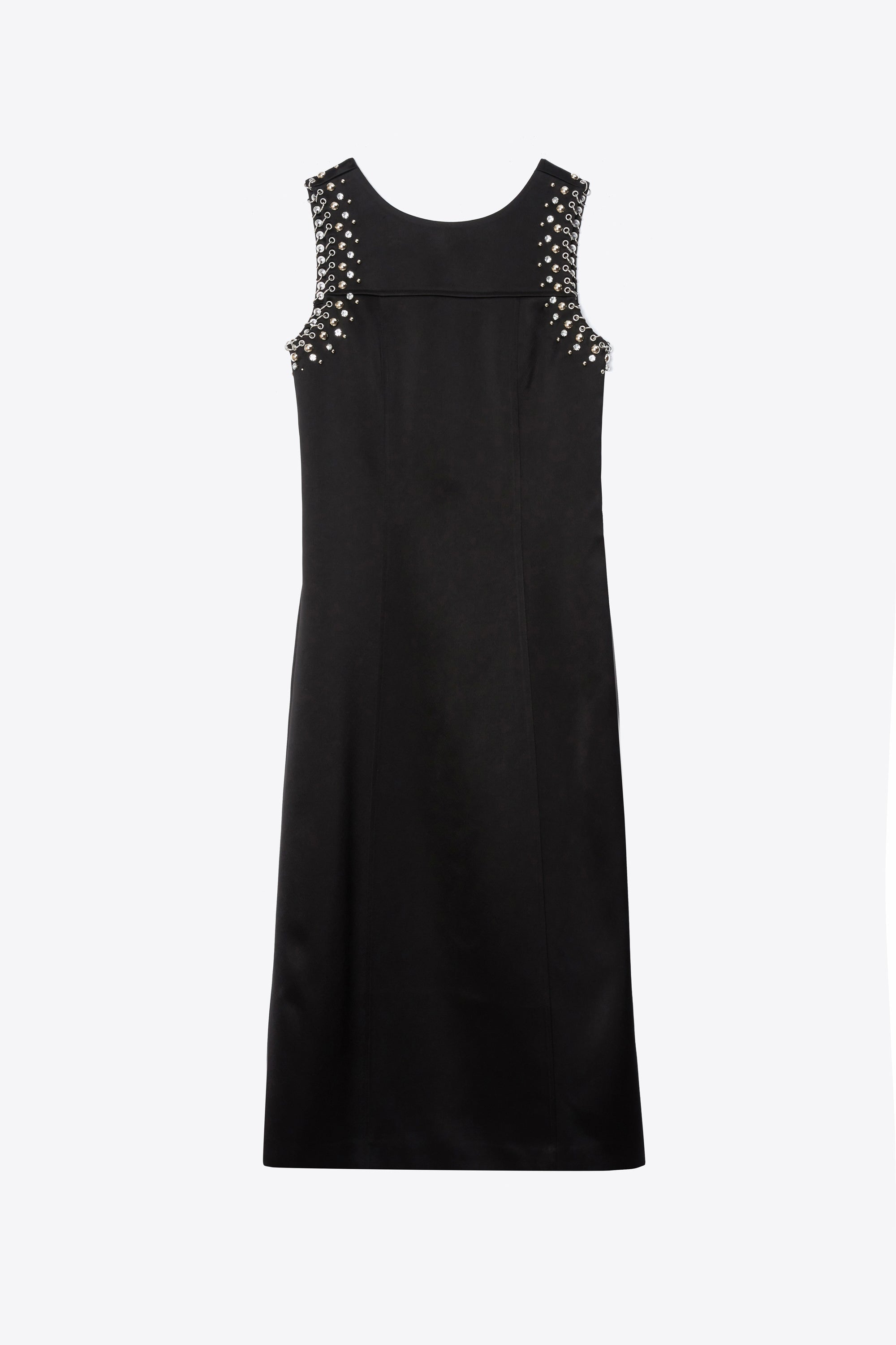 Black Studded Satin Sleeveless Midi Dress | 3.1 Phillip Lim