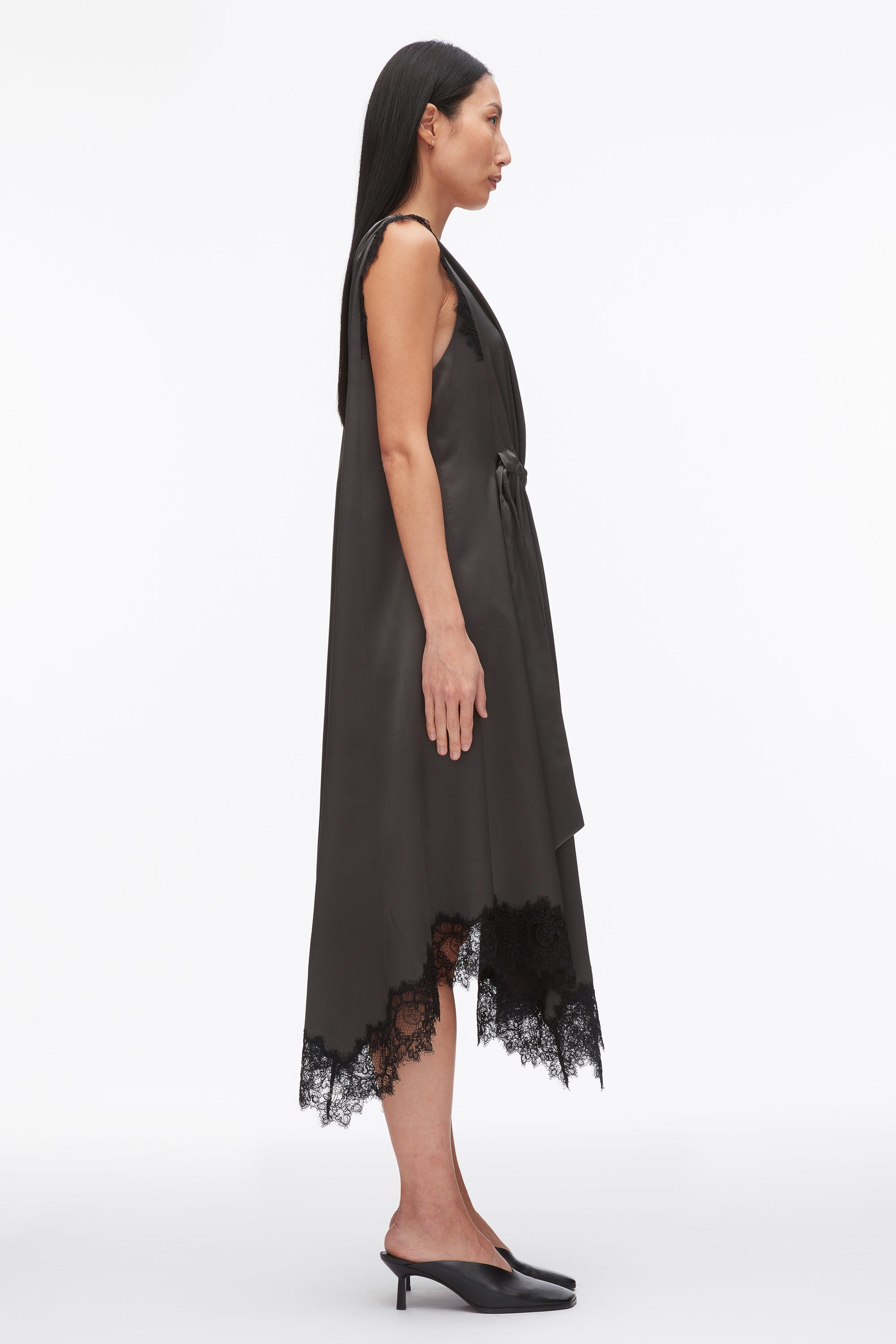 Slate V-Neck Midi Dress with Lace Trim | 3.1 Phillip Lim
