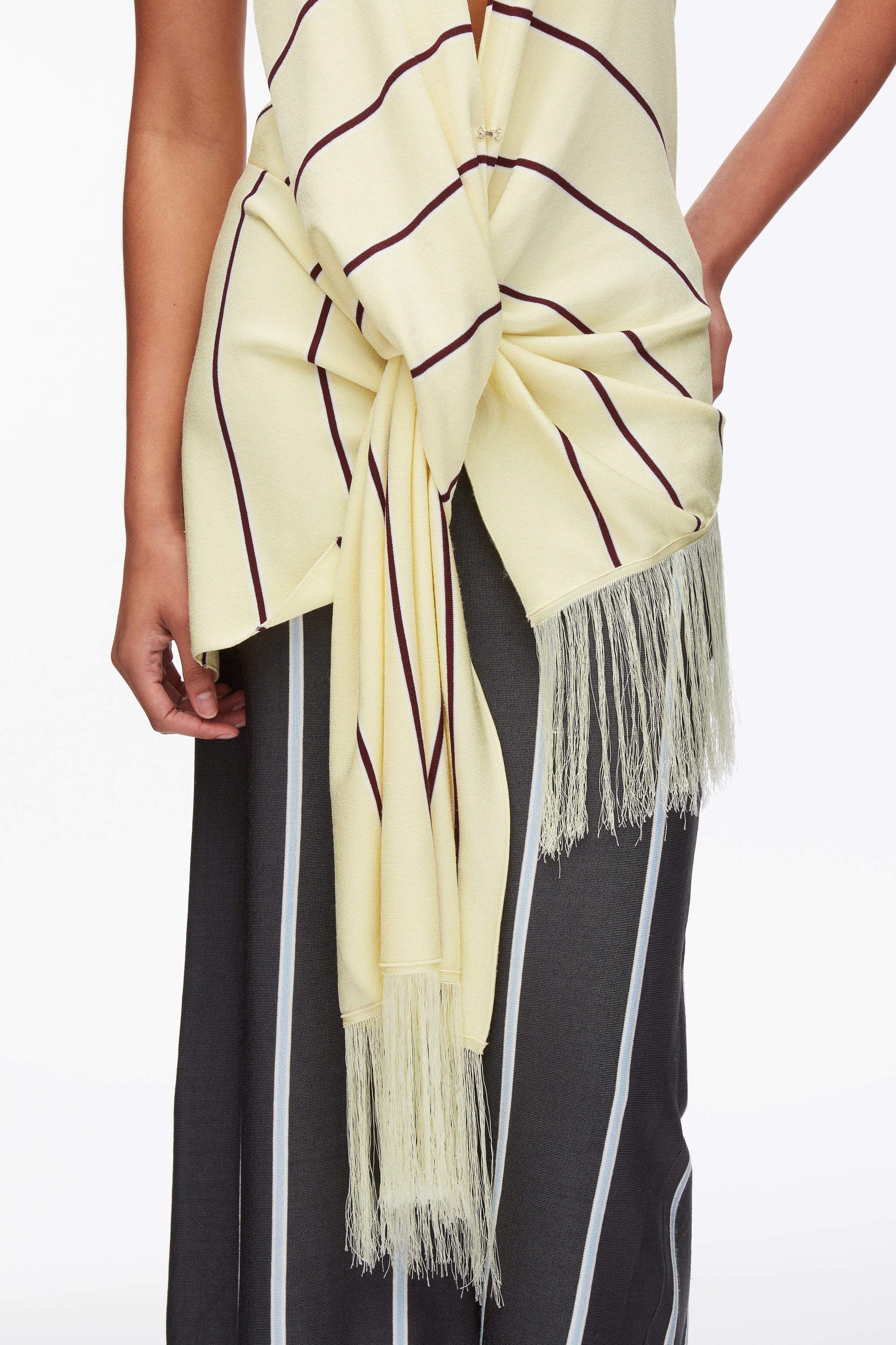 Yuzu Multi Draped Stripe Halter Top with Fringe | 3.1 Phillip Lim