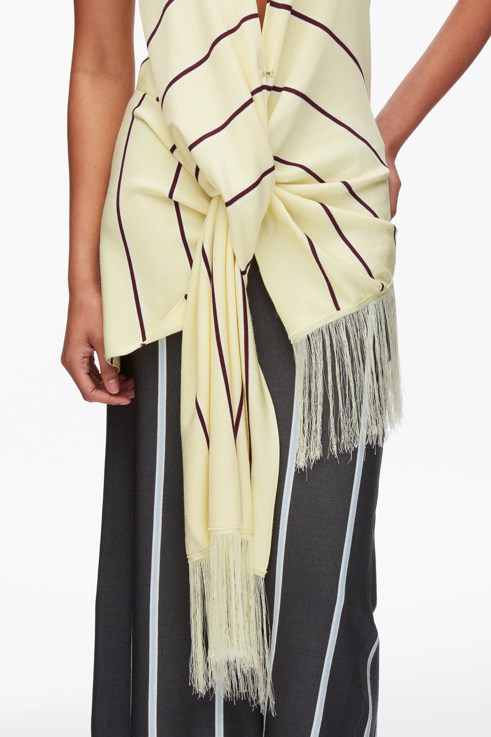 Yuzu Multi Draped Stripe Halter Top with Fringe | 3.1 Phillip Lim
