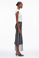 Slate Multi Stripe Midi Skirt with Fringe | 3.1 Phillip Lim