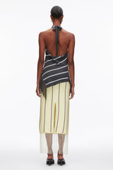 Slate Multi Draped Stripe Halter Top with Fringe | 3.1 Phillip Lim