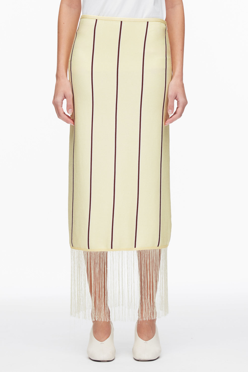 Yuzu Multi Stripe Midi Skirt with Fringe | 3.1 Phillip Lim