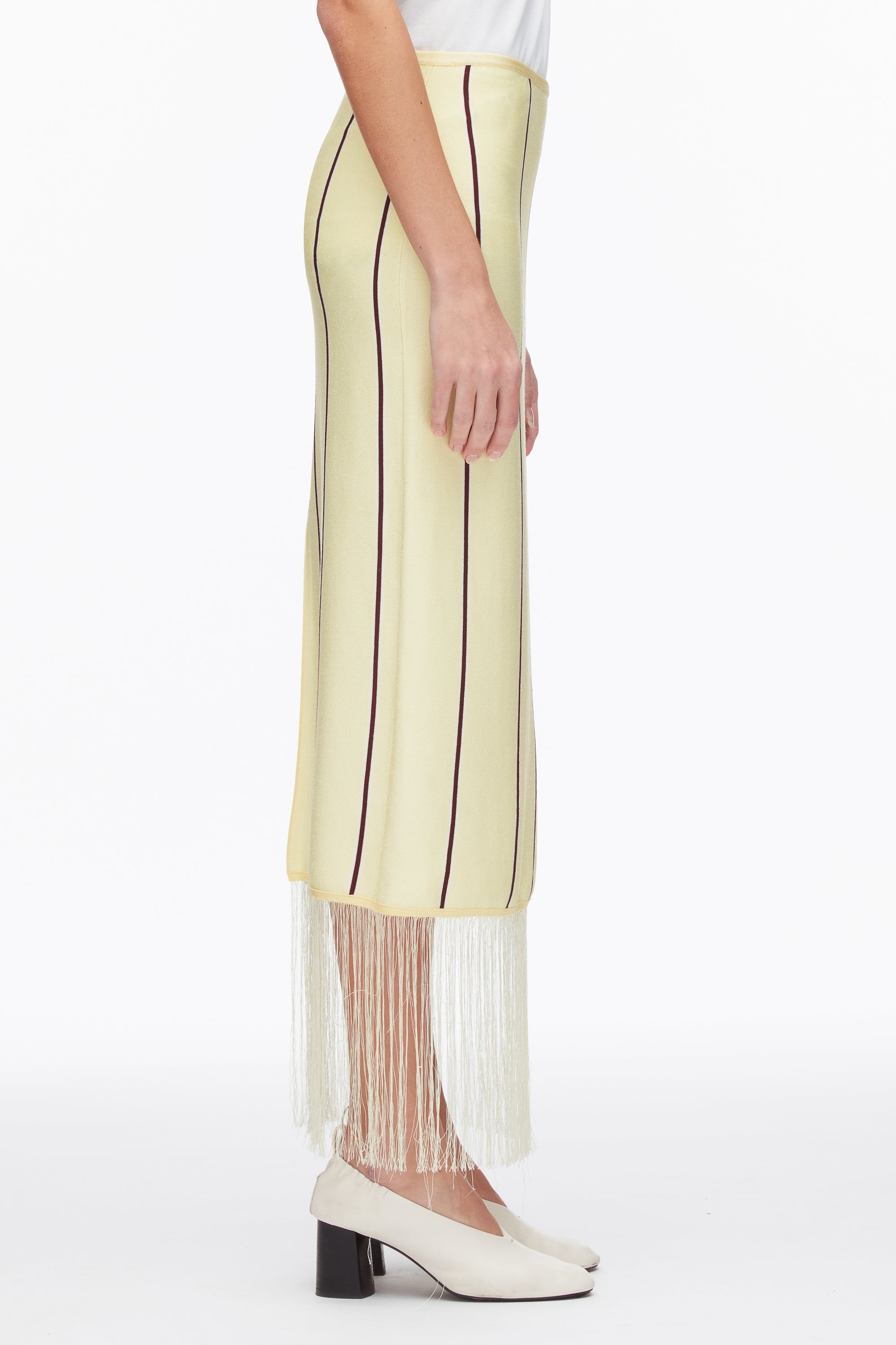 Yuzu Multi Stripe Midi Skirt with Fringe | 3.1 Phillip Lim