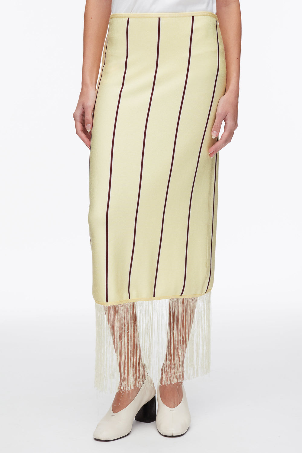 Yuzu Multi Stripe Midi Skirt with Fringe | 3.1 Phillip Lim