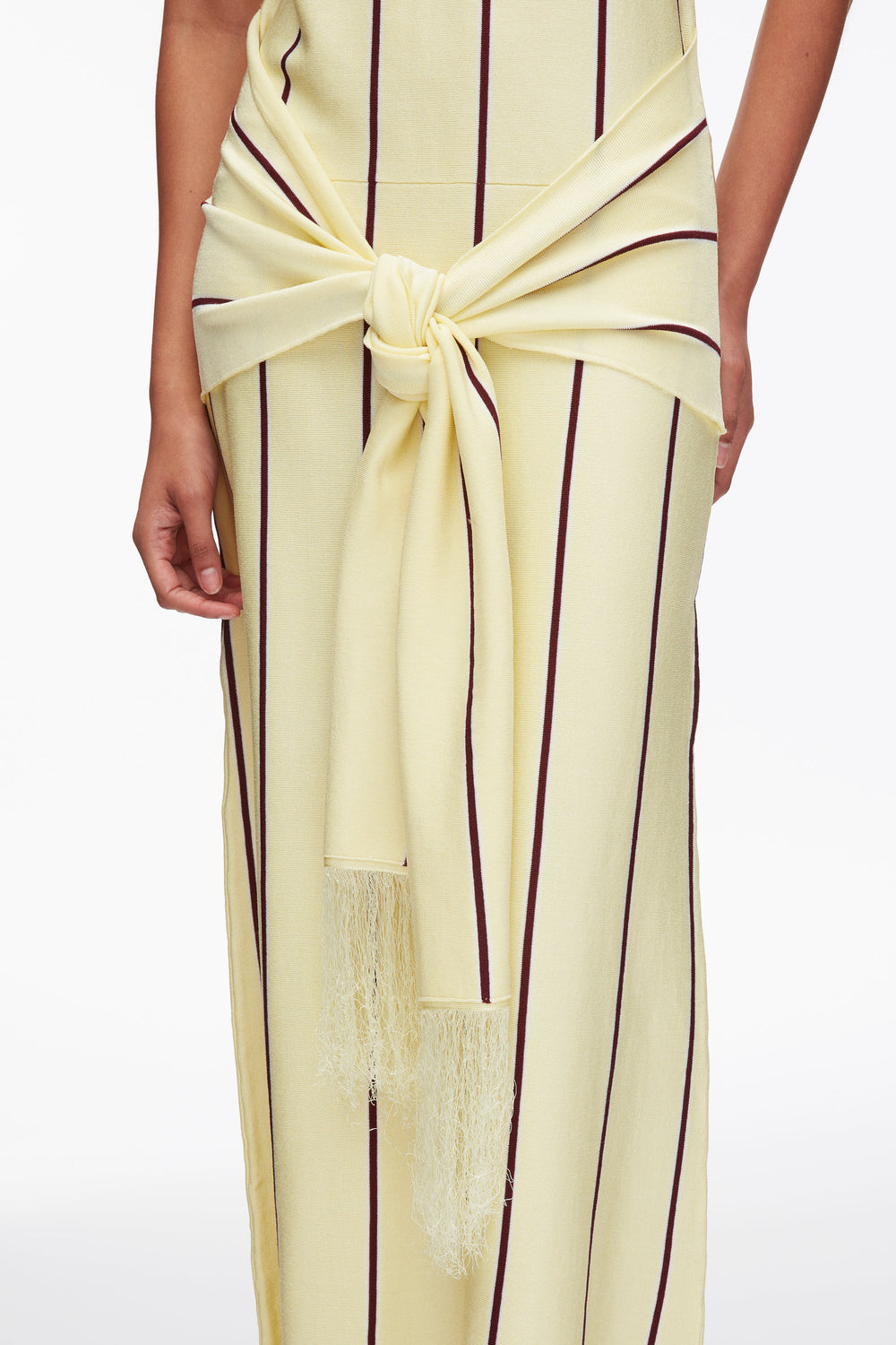 Yuzu Multi Stripe Midi Dress with Fringe Waist Tie | 3.1 Phillip Lim