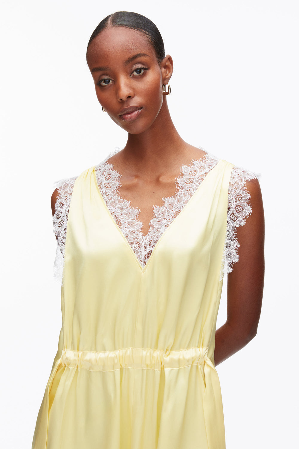 Yuzu V-Neck Midi Dress with Lace Trim | 3.1 Phillip Lim
