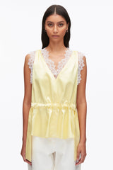 Yuzu Sleeveless Satin V-Neck with Lace Trim | 3.1 Phillip Lim