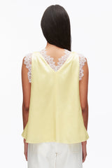Yuzu Sleeveless Satin V-Neck with Lace Trim | 3.1 Phillip Lim