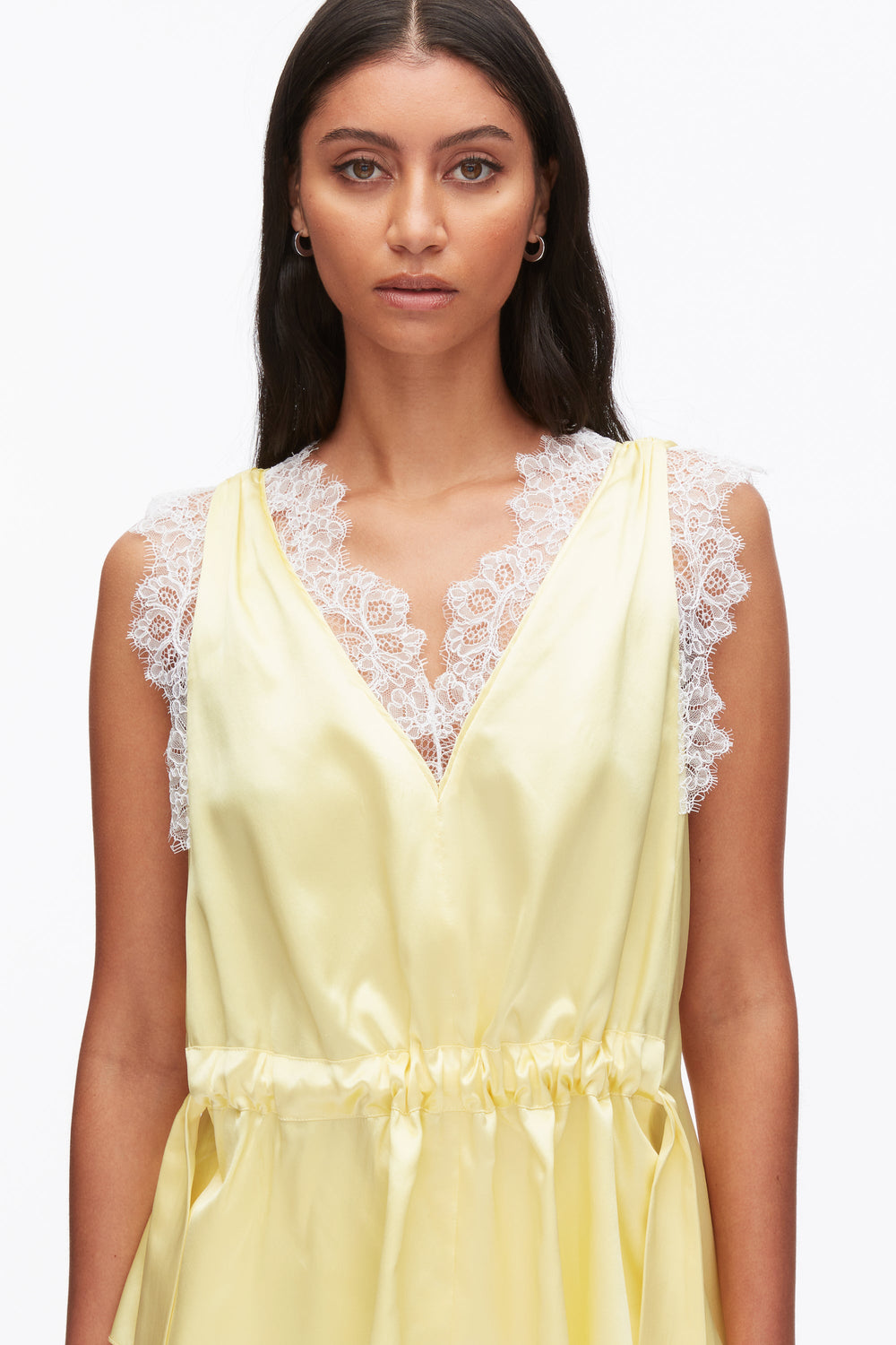 Yuzu Sleeveless Satin V-Neck with Lace Trim | 3.1 Phillip Lim