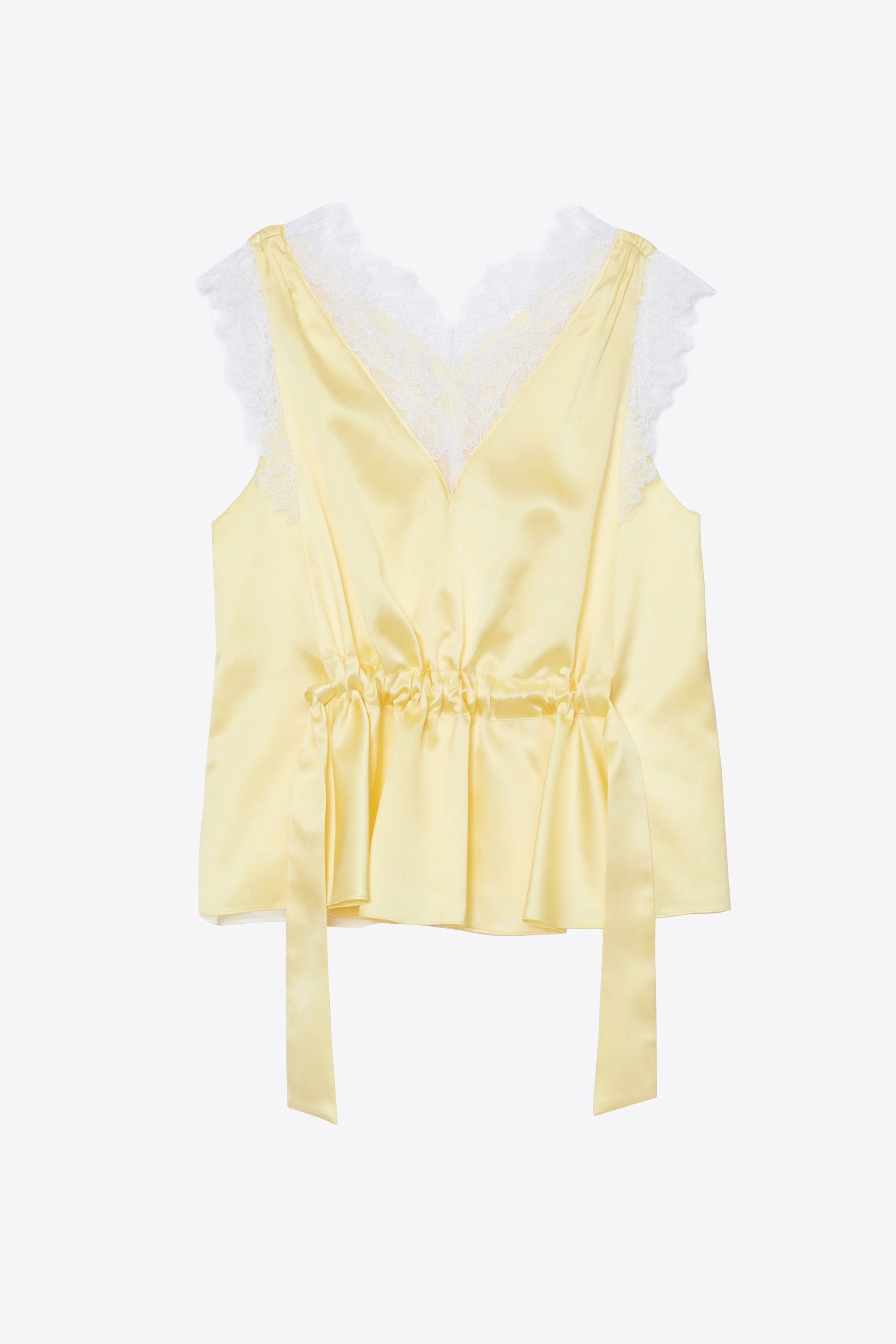 Yuzu Sleeveless Satin V-Neck with Lace Trim | 3.1 Phillip Lim