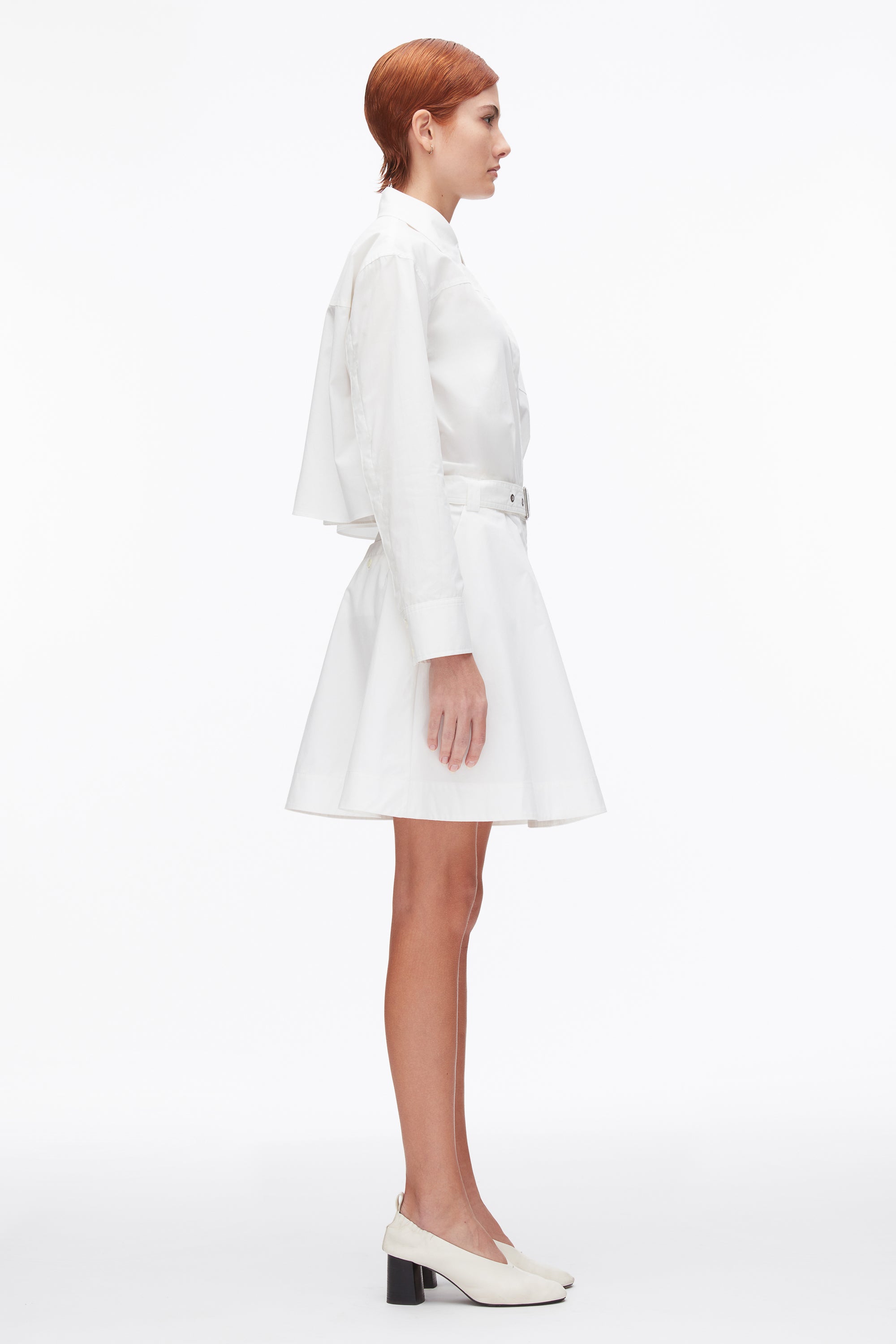 White Belted Structured Cotton Shirt Dress | 3.1 Phillip Lim
