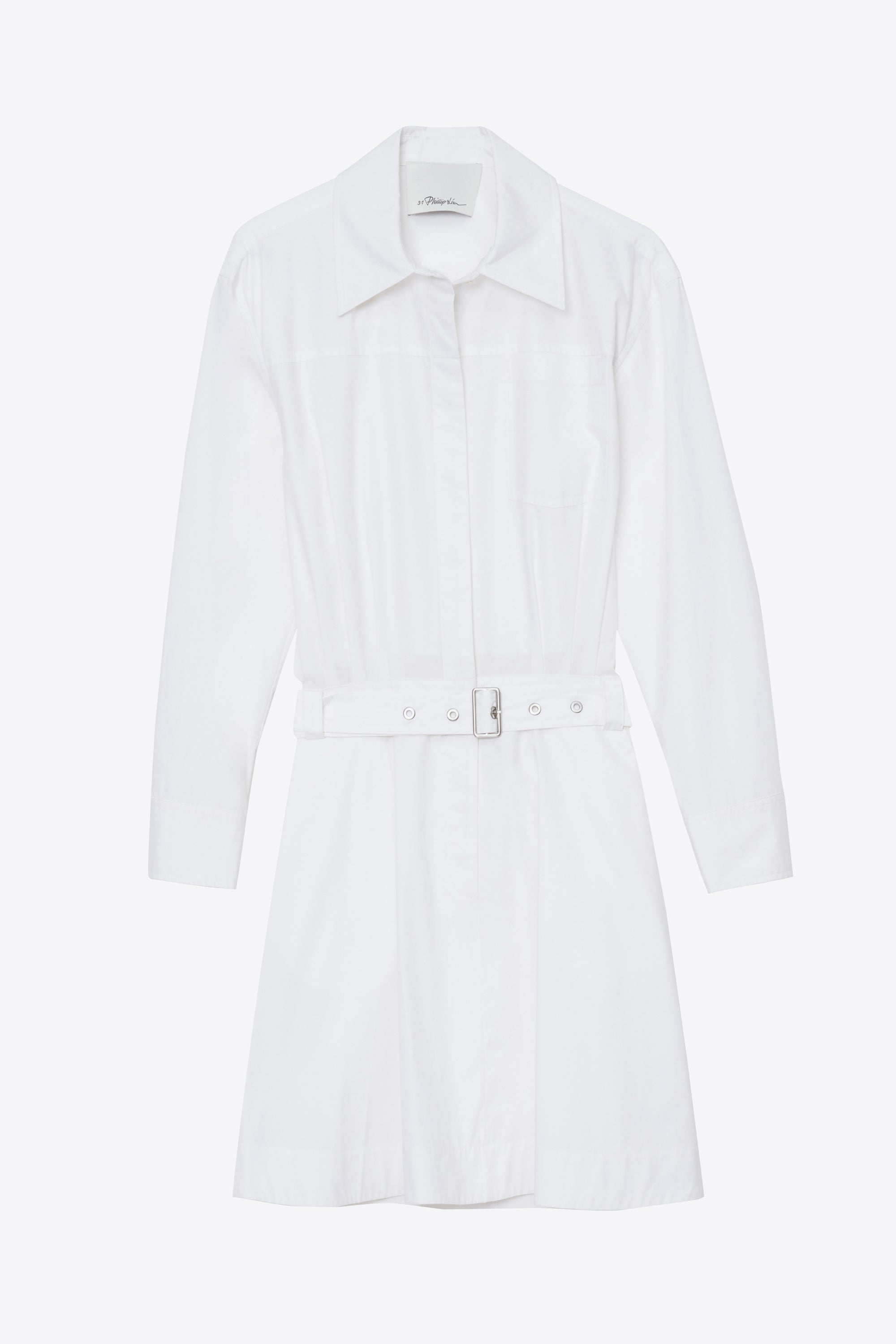 White Belted Structured Cotton Shirt Dress | 3.1 Phillip Lim