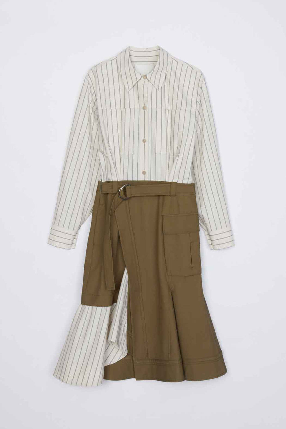 Caper-Cream Multi Hybrid Utility Shirt Dress | 3.1 Phillip Lim