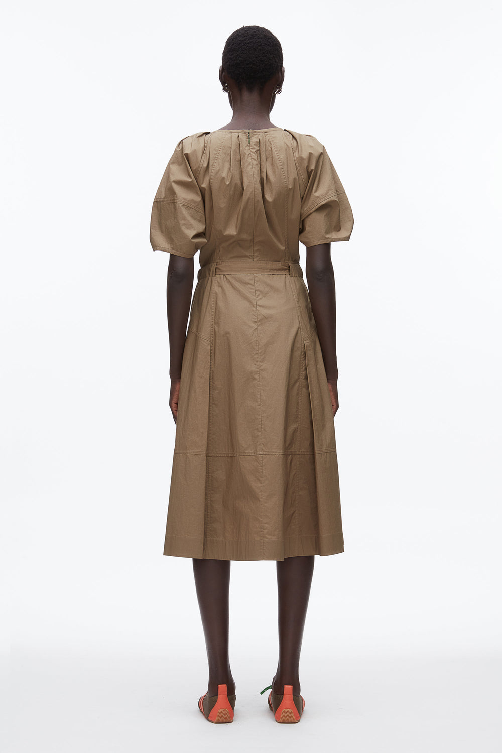 Caper Poplin Ruched Sleeve Midi Dress | 3.1 Phillip Lim