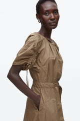 Caper Poplin Ruched Sleeve Midi Dress | 3.1 Phillip Lim