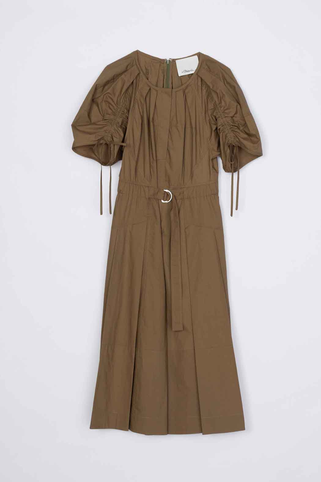 Caper Poplin Ruched Sleeve Midi Dress | 3.1 Phillip Lim