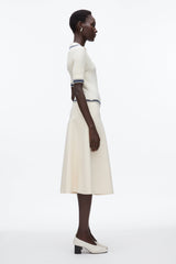 Ecru-Navy Textured Rib Polo Midi Dress | 3.1 Phillip Lim