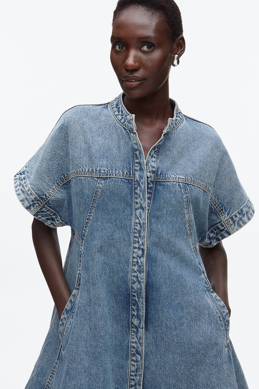 Washed Medium Blue Trapeze Light Denim Dress | 3.1 Phillip Lim