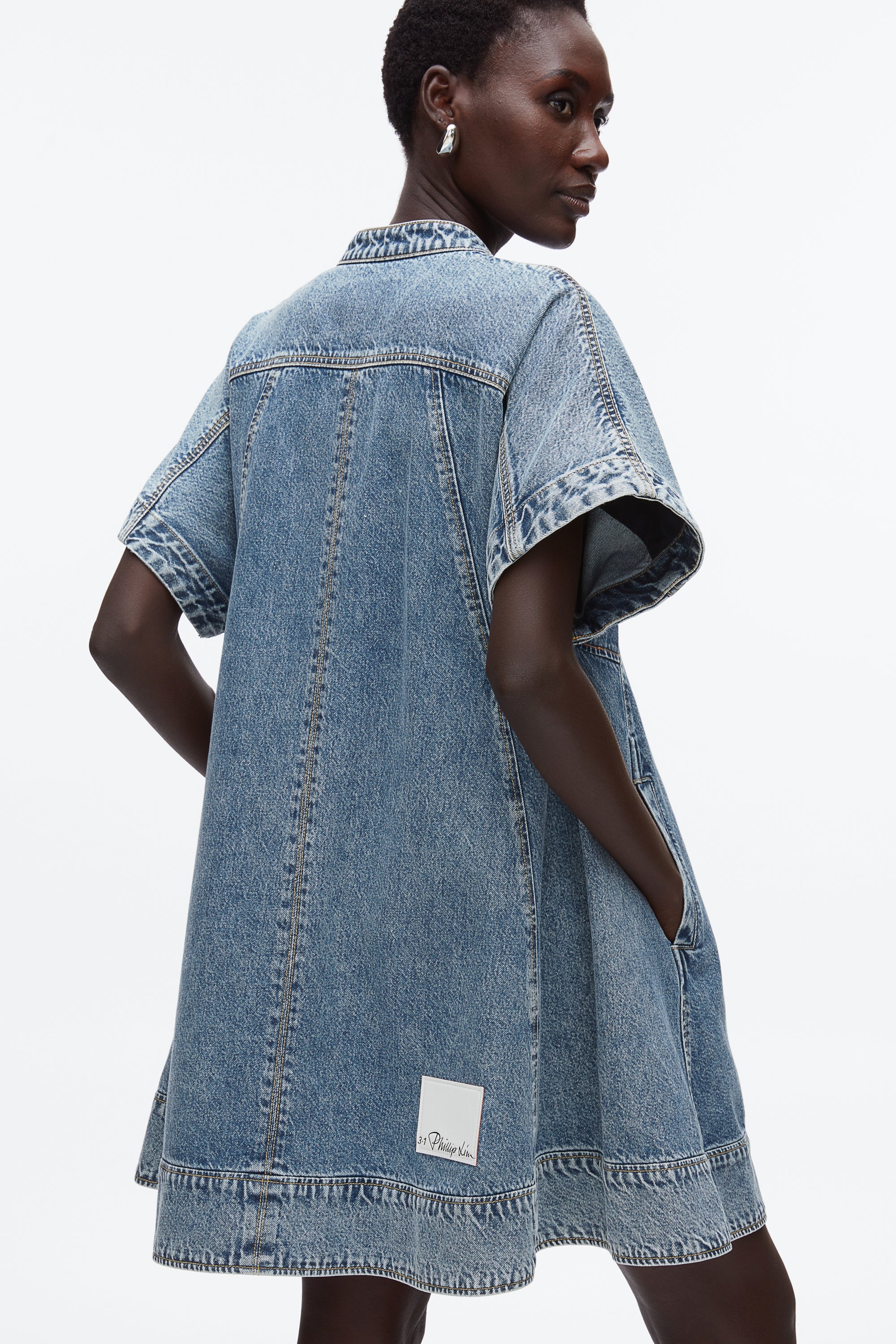 Washed Medium Blue Trapeze Light Denim Dress | 3.1 Phillip Lim