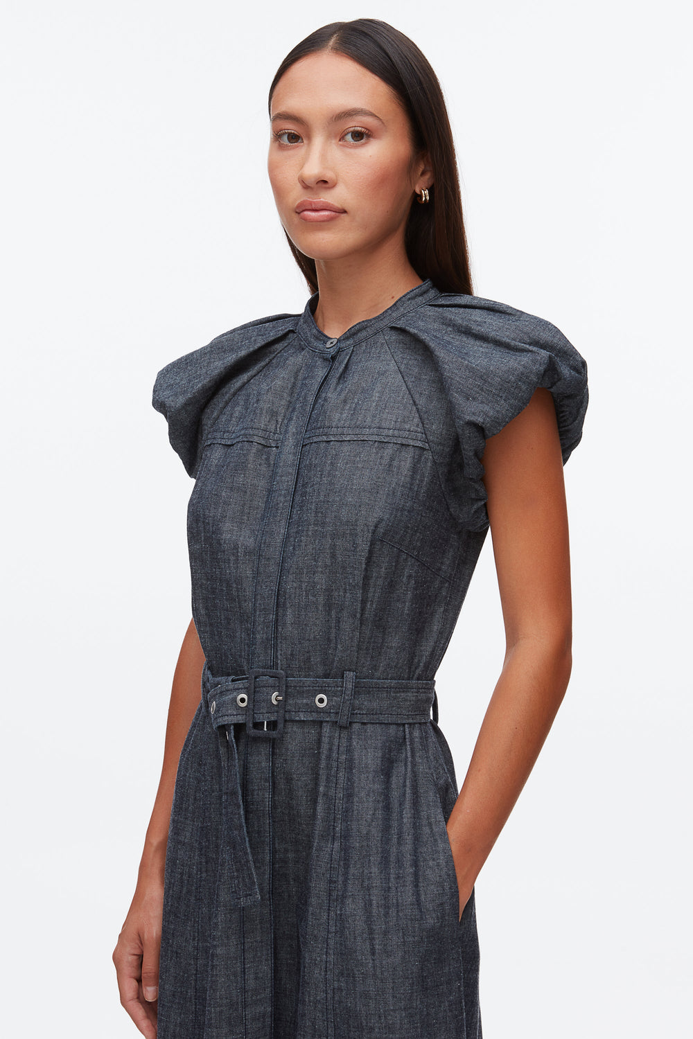 Washed Indigo Denim Puff Sleeve Dress | 3.1 Phillip Lim