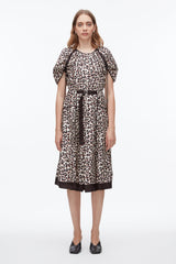 Chalk Multi Leopard Ruched Sleeve Midi Dress | 3.1 Phillip Lim