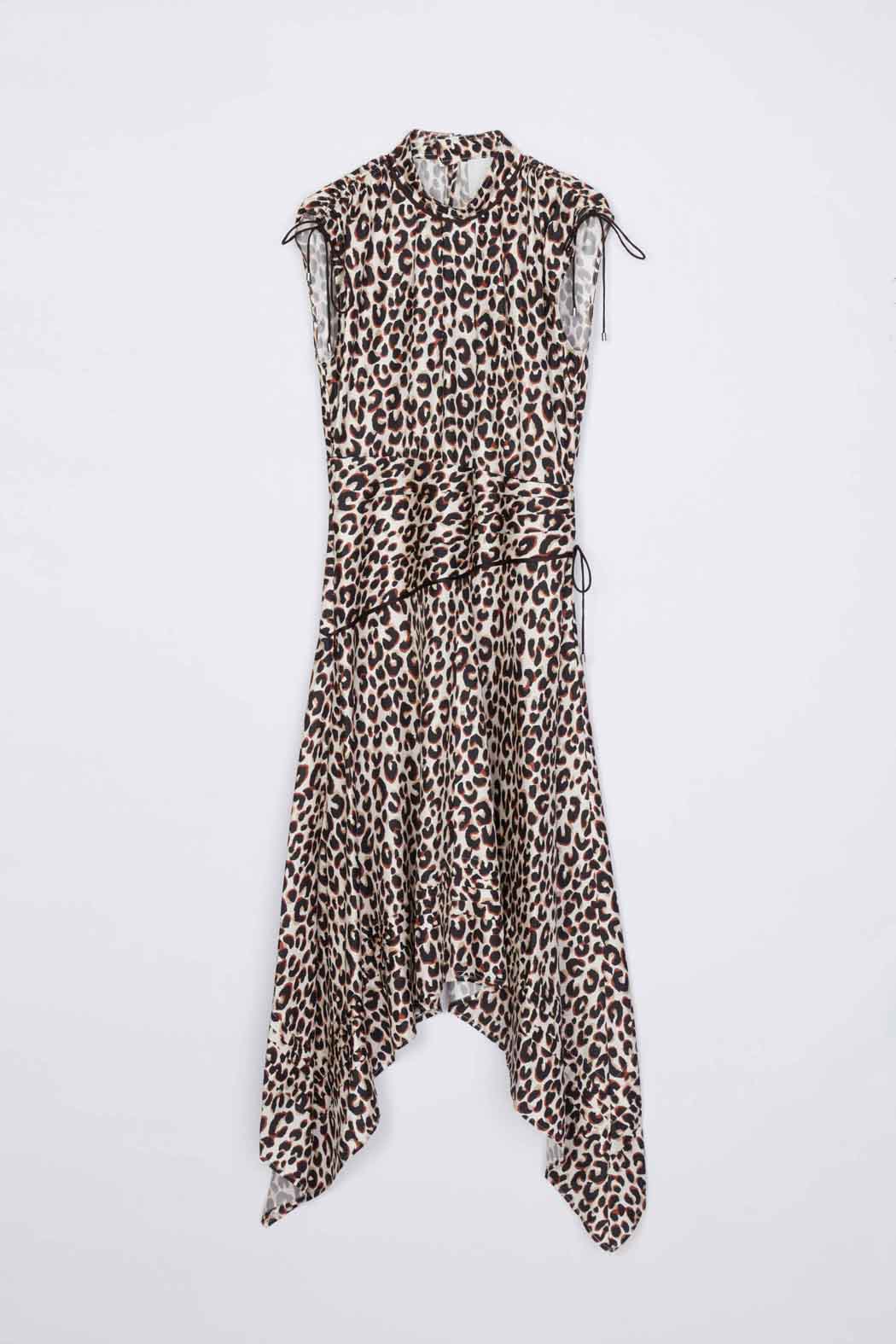 Chalk Multi Leopard Ruched Handkerchief Dress | 3.1 Phillip Lim