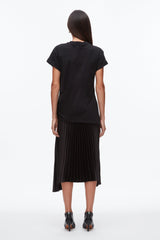 Black-Black T-Shirt Combo Dress with Pleated Skirt | 3.1 Phillip Lim