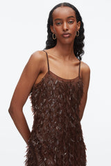 Chocolate Fringe Sequins Slip Dress | 3.1 Phillip Lim