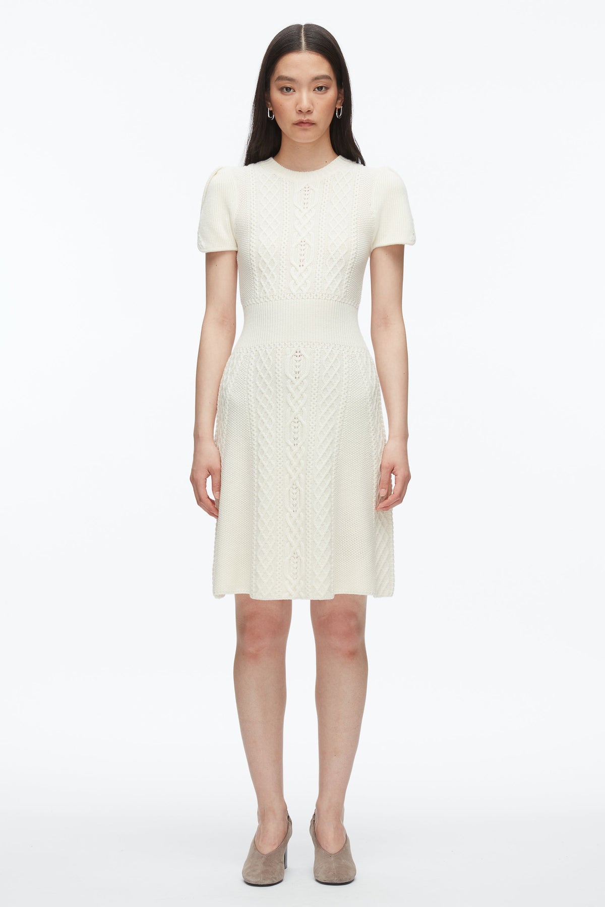 Ivory Cable Mix Tulip Dress | 3.1 Phillip Lim